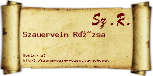 Szauervein Rózsa névjegykártya